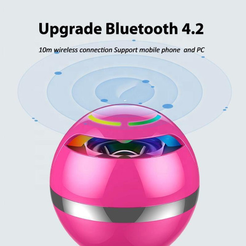 Yonis Enceinte Bluetooth Lumineuse Boule Compacte Son 360° Autonomie Longue
