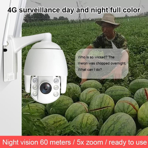 Caméra de surveillance connectée Caméra de Surveillance IP Wifi 4G + SD 4Go