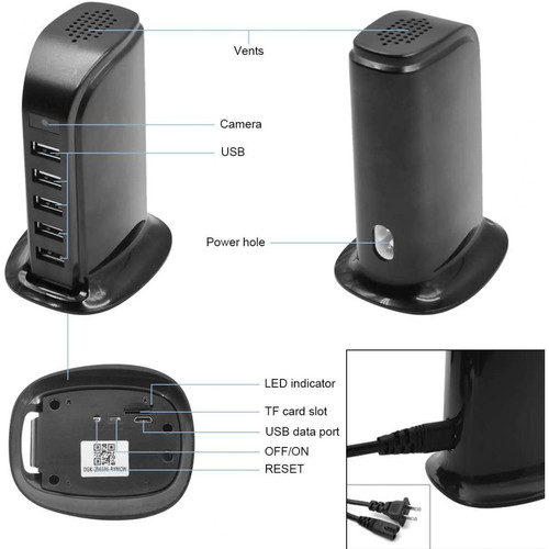 Yonis - Multiprise USB Caméra Espion Grand Angle 120° Vidéosurveillance Full HD Wi-fi - YONIS - Appcessoires Pack reprise