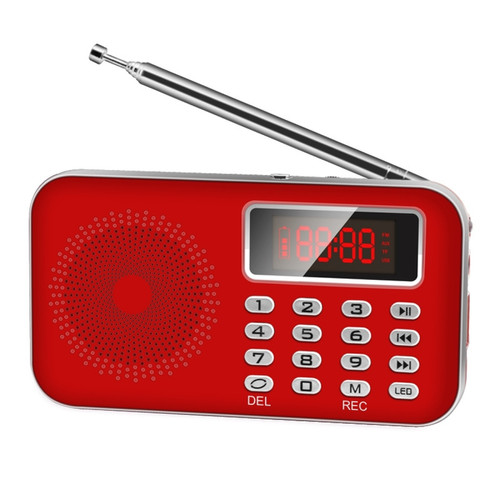 Yonis - Mini Poste Radio FM AM Lecteur MP3 Micro SD Rechargeable Rouge YONIS Yonis  - Multimédia