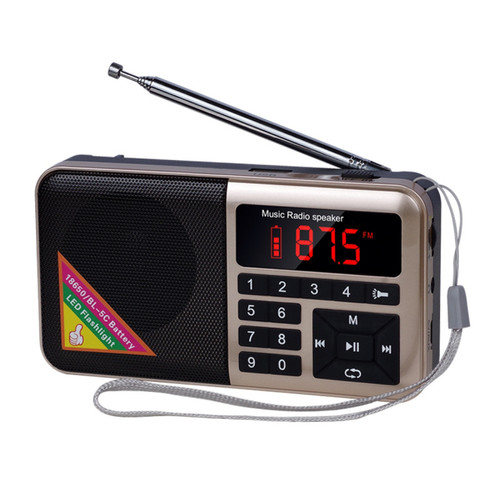 Yonis - Poste Radio Enceinte Bluetooth FM 70-108mhz Digital Stéréo Batterie 1500 Mah Or YONIS Yonis  - Enceinte mp3 enfant