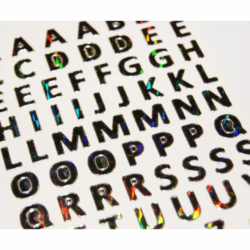 Youdoit - 65 Stickers Alphabet Argent - 0,8 cm Youdoit  - Décoration chambre enfant Argent, noir, rosa