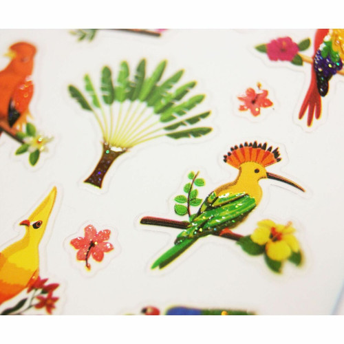 Youdoit - Autocollants - Oiseaux Tropicaux - Paillettes - 1,8 cm Youdoit  - Décoration chambre enfant Multicolore