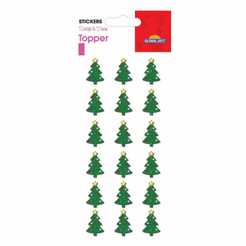 Youdoit - Stickers Noël en relief - Sapins verts à paillettes Youdoit  - Décoration de sapin Décorations de Noël