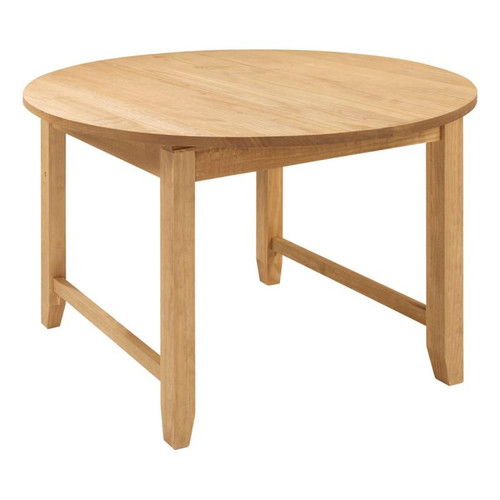 Zandiara - Table ronde L.120 + allonge FELICIEN bois massif - Tables à manger Oui