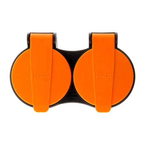 Zenitech Rallonge étanche 2 prises avec clapet orange 2P+T H07RN-F 3x 1,5mm² 10m - Zenitech