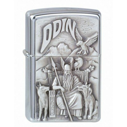 Zippo - Zippo briquet, Viking Odin, 3-D Emblème, Chromé Zippo  - Briquet tempête Cendriers