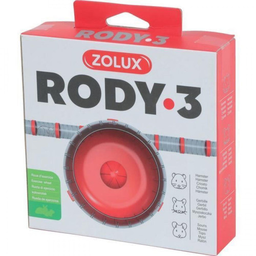Zolux Roue d'exercice silencieuse Rody 3 rouge grenade.