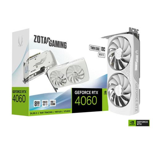 Zotac -Gaming GeForce RTX 4060 8Go Twin Edge OC (White) Zotac  - Carte Graphique Gamer Composants