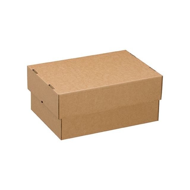 Tailleur Ondulys - Boîte cloche ""télescopique"" kraft brun L 50 x l 33 x H 9,5/16 cm - Lot de 20 - Carton de déménagement
