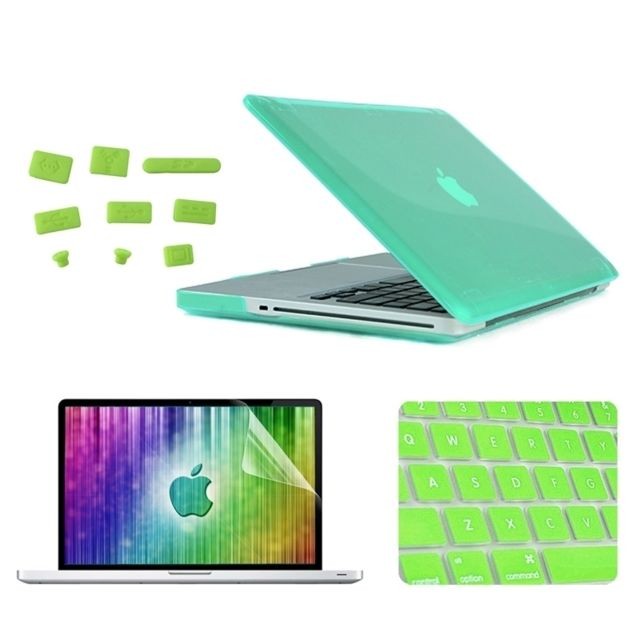 Wewoo - Housse Étui vert pour MacBook Pro 15.4 pouces 4 en 1 cristal dur coque de protection en plastique avec protecteur d'écran et garde de clavier bouchons anti-poussière Wewoo  - Accessoire Ordinateur portable et Mac