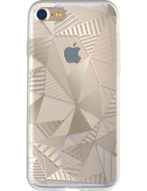 Bigben - Coque semi-rigide transparente triangles dorés pour iPhone 7 - Coque, étui smartphone Polyuréthane