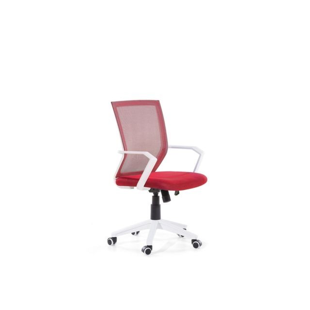 Beliani - Chaise de bureau rouge réglable en hauteur RELIEF - Chambre Enfant Rouge