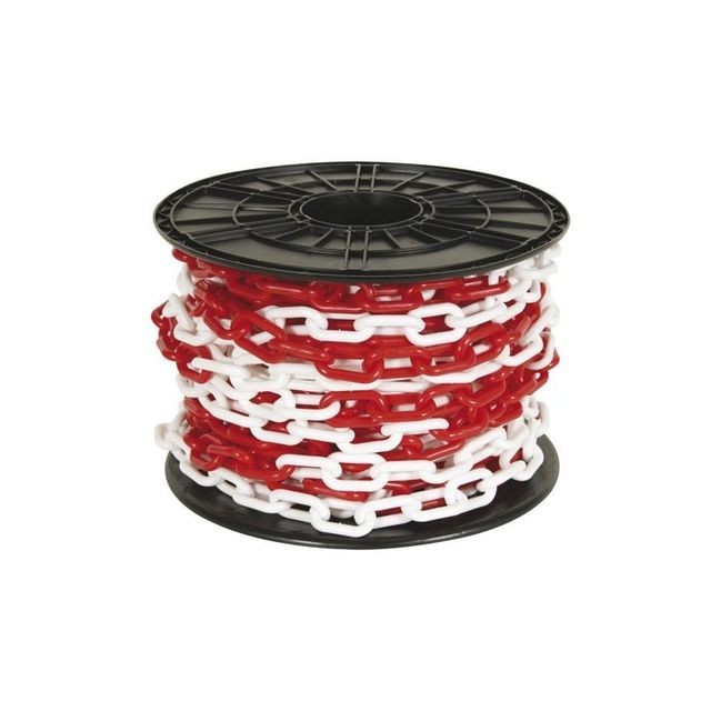 Perel - Chaîne rouge/blanc 8 mm sur dévidoir - 25 m - Chaine hifi design