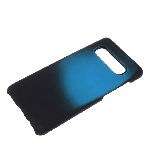 marque generique - Etui en PU changement de couleur fluorescent par induction thermique noir/bleu pour votre Samsung Galaxy S10 marque generique  - Accessoire Smartphone