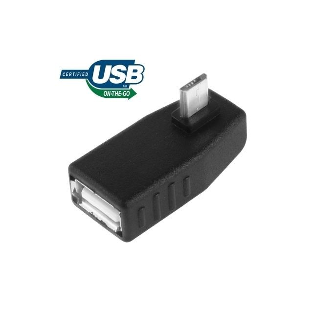 Wewoo - Adaptateur noir Micro USB mâle vers USB 2.0 AF avec angle de 90 degrés, Fonction OTG de Wewoo  - Câble USB Micro usb