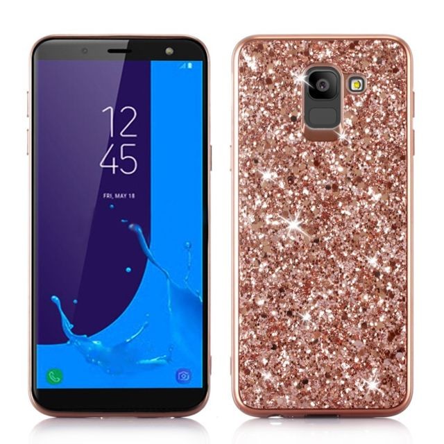 marque generique - Coque en TPU gel de paillettes scintillantes or rose pour votre Samsung Galaxy J6 (2018) marque generique  - Autres accessoires smartphone