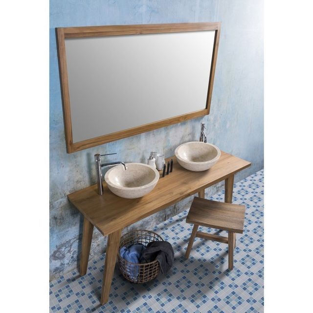 meuble bas salle de bain Meuble de salle de bain en bois de teck 150
