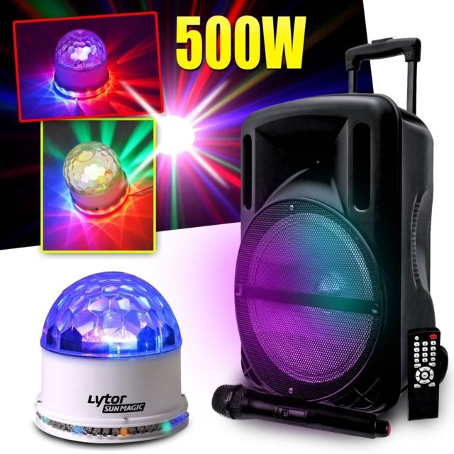 My Deejay - PACK FIESTA Enceinte MyDj DJOON 500W à LED RVB + Boule WH SunMagic - My Deejay