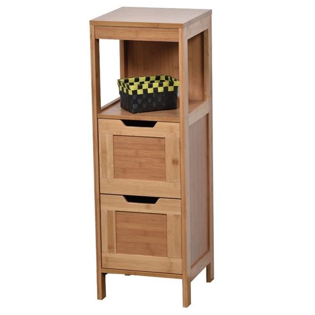 Tendance - Meuble bas 2 tiroirs en bambou collection MAHE Tendance  - meuble bas salle de bain