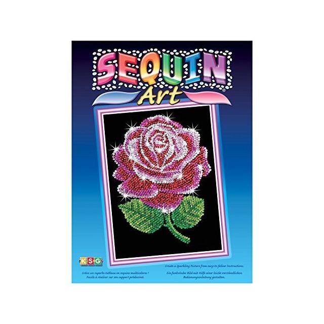 Sequin Art - Sequin Art Blue Red Rose Sparkling Arts and Crafts Picture Kit Creative Crafts Sequin Art - Sequin Art