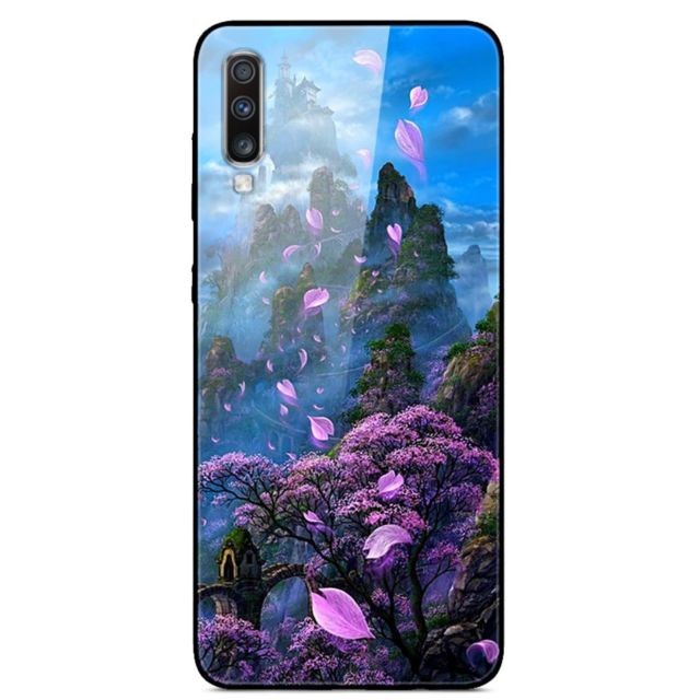 marque generique - Coque en TPU verre de style d'impression fleur de montagne pour votre Samsung Galaxy A70 marque generique  - Coque Galaxy S6 Coque, étui smartphone