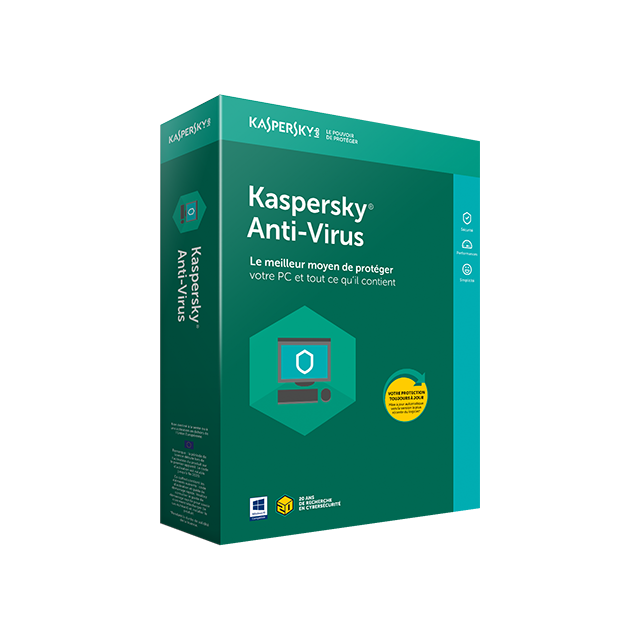 Suite de Sécurité Kaspersky KASPERSKY Anti-Virus 2018 3 Poste 1 An