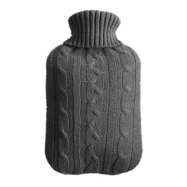 Wewoo - Bouillotte Couvre-tricot de couleur unie pour bouteille d'eau chaude sans Sac de velours à rempli et de gris foncé - Radiateur d'appoint