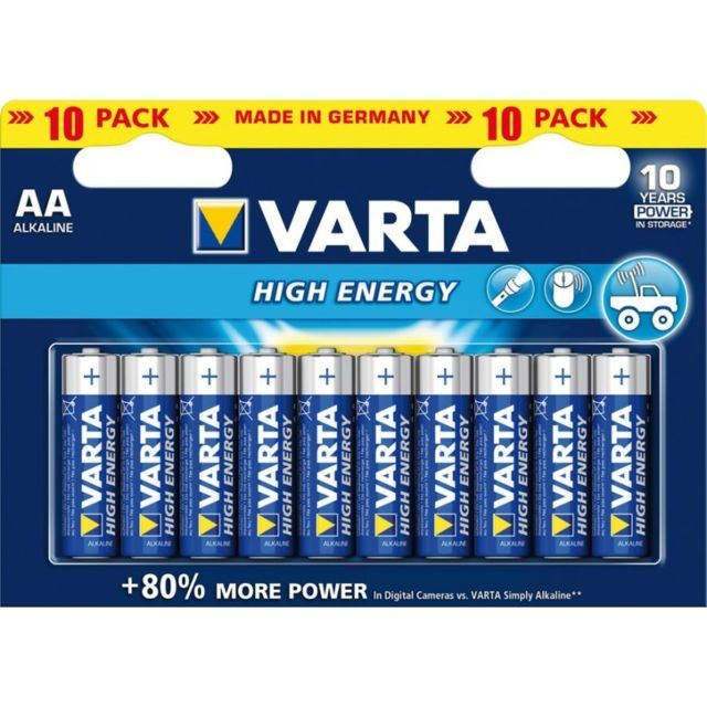 Varta - Piles High Energy 10x AA 2900mAh (Par 10) - Accessoire Photo et Vidéo