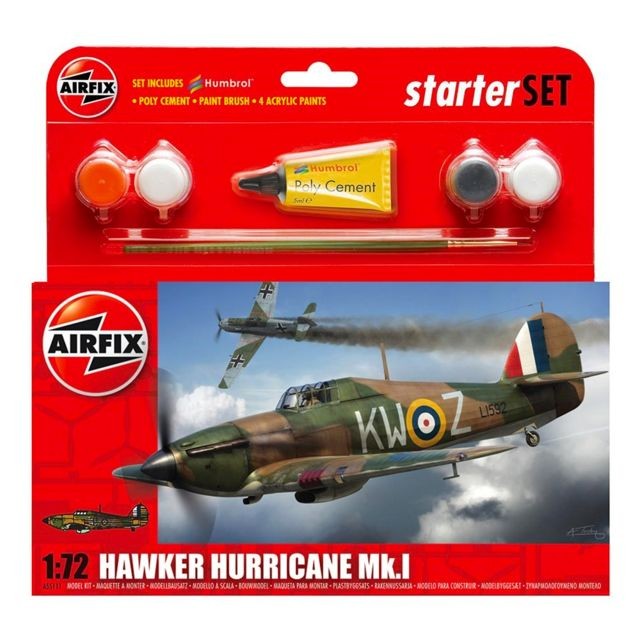 Avions Airfix Maquette avion : Starter Set : Hawker Hurricane MkI