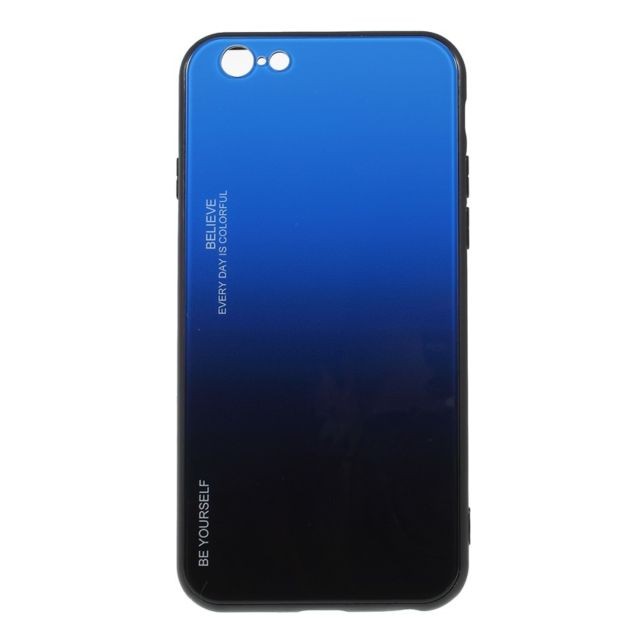Coque, étui smartphone marque generique Coque en TPU verre hybride dégradé bleu/noir pour votre Apple iPhone 6s/6 4.7 pouces