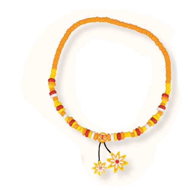 Perles Le Coin Des Enfants Collier 2 pendentifs : Fleur jaune