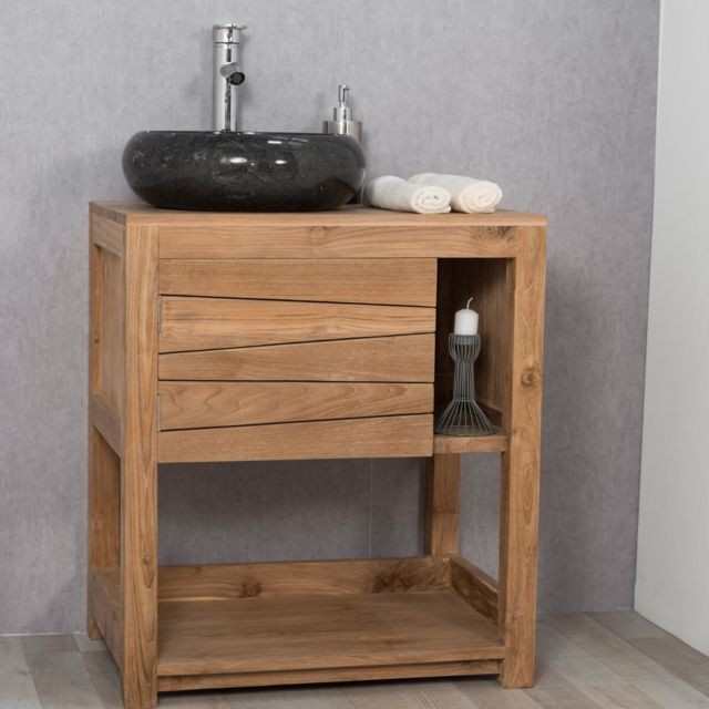 Wanda Collection - Meuble sous vasque en teck cosy 67cm - meuble bas salle de bain