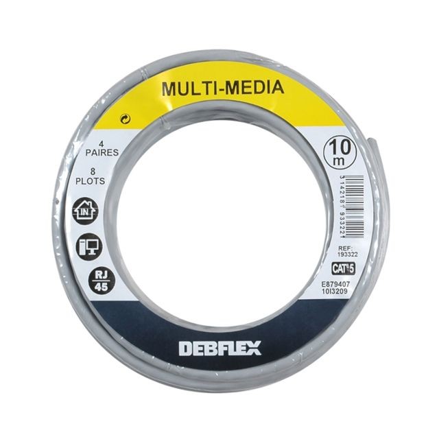 Debflex - CABLE RJ45 4P 8CD 10M GRIS Debflex  - Cable 10mm2