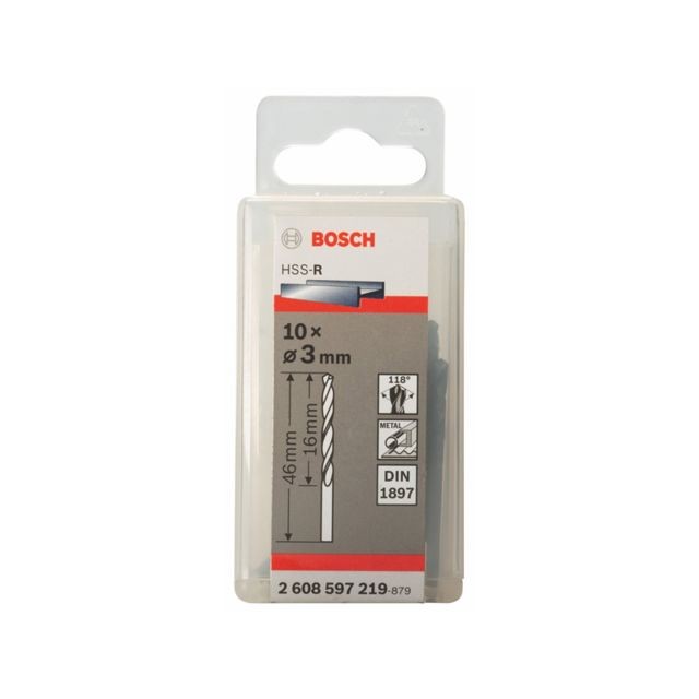 Bosch - Lot de 10 forets à carrosserie laminés HSS-R DIN1897 Ø2.5mm Longueur 43mm Bosch 2608597214 Bosch  - Bosch