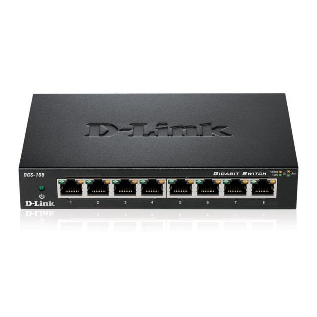 D-Link Pack de 2 switchs DGS-108 D-Link 2x8 Ports Gigabit Ethernet