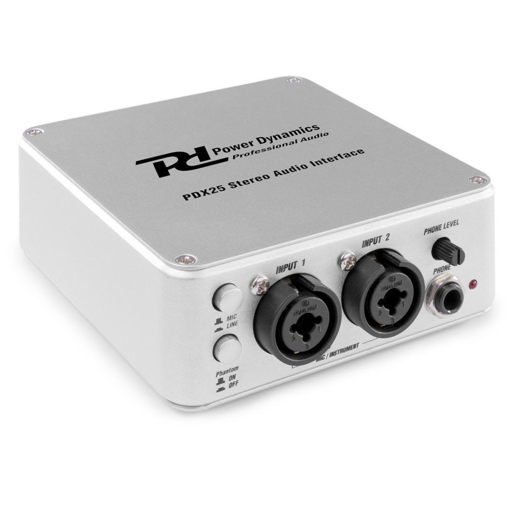 Power Dynamics Power Dynamics PDX25 Interface audio stéréo - Port USB - logiciel Audacity