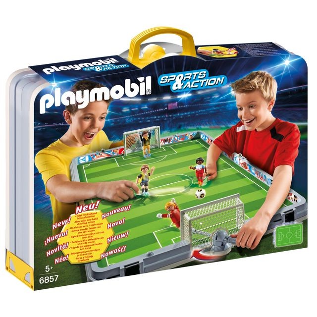 Playmobil - Terrain de football transportable - 6857 - Jeux de construction