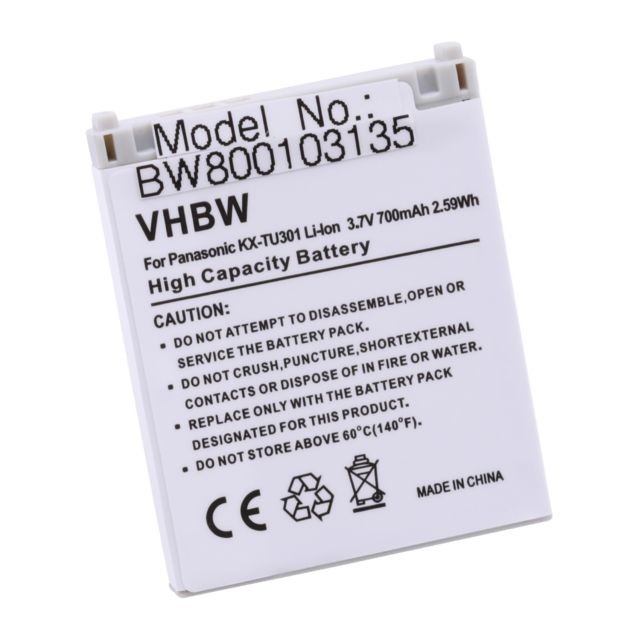Vhbw - vhbw Li-Ion batterie 700mAh (3.7V) pour téléphone fixe sans fil Panasonic KX-TU339, KX-TU339EXBE comme CGA-LB102. Vhbw  - Batterie téléphone