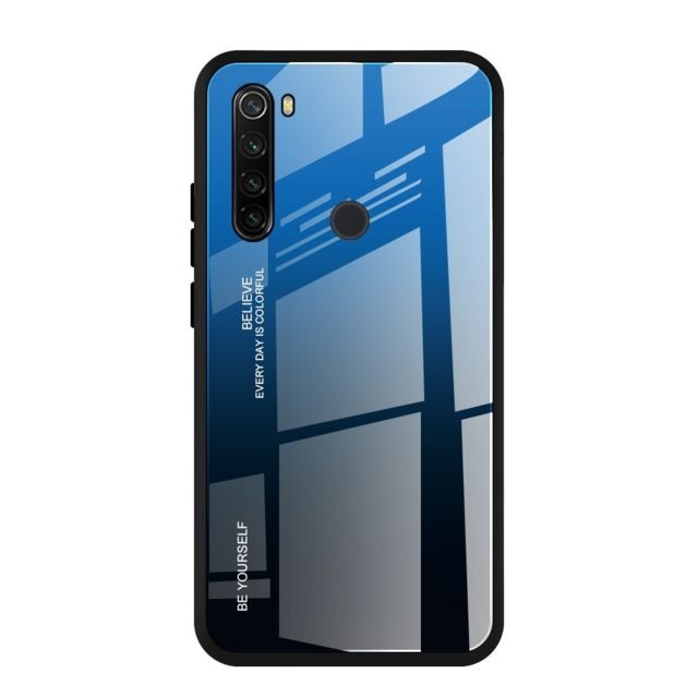 Wewoo - Coque Pour Xiaomi Redmi Note 8T Gradient Color Glass Case Blue Wewoo  - Accessoires et consommables