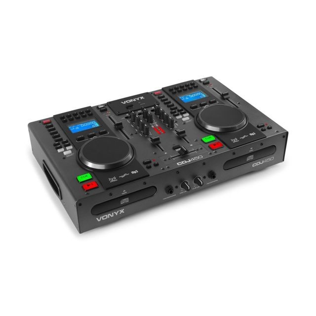 Vonyx -  Vonyx CDJ450 Station de mixage DJ 2 lecteurs CD Bluetooth 2x USB 2 canaux Vonyx   - Tables de mixage