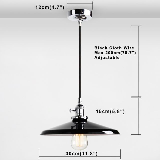 Wewoo Suspension luminaire Lustre Lampe Suspendue de salle d'étude attique de personnalité créative rétro avec ampoule LED 4W noir