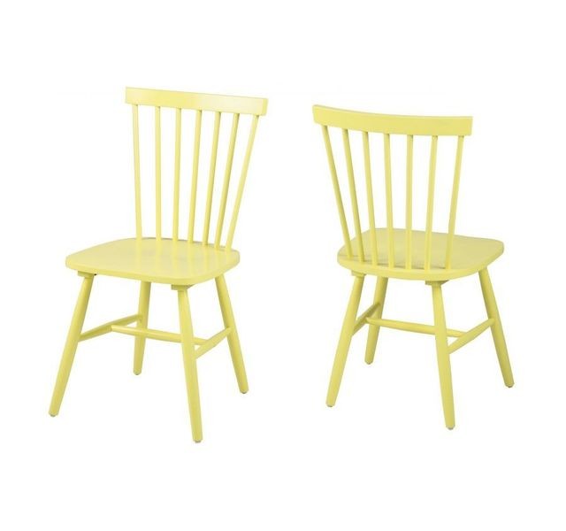 Lot de 2 chaises bois hévéa TOLEDO - coloris blanc HELLIN