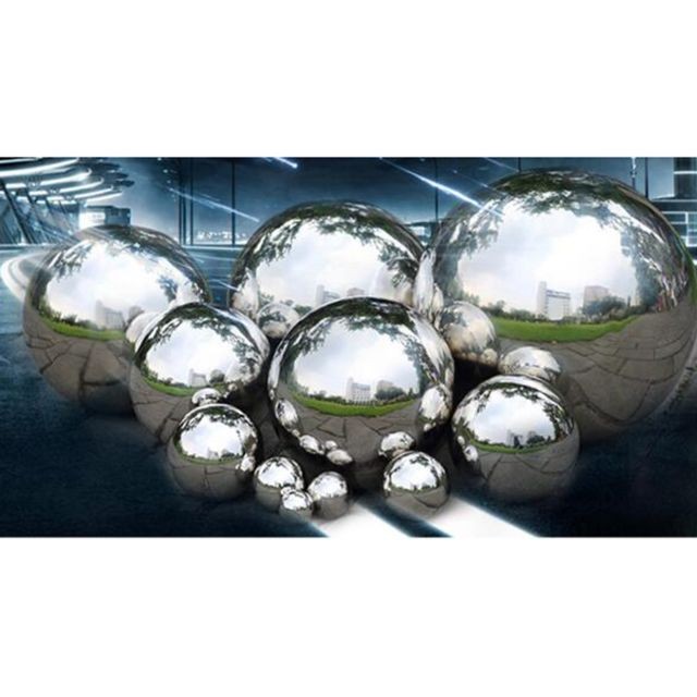 Petite déco d'exterieur Sphère de miroir en acier inoxydable Sphère de boule ronde creuse 53mm