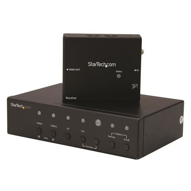 Startech - Extendeur video HDBaseT multi-entrees avec switch integre - HDMI, VGA, DisplayPort via Cat5e ou Cat 6 - 4K - Câble HDMI