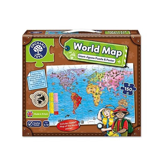 Accessoires Puzzles Orchard Toys Orchard Toys World Map Jigsaw Puzzle and Poster