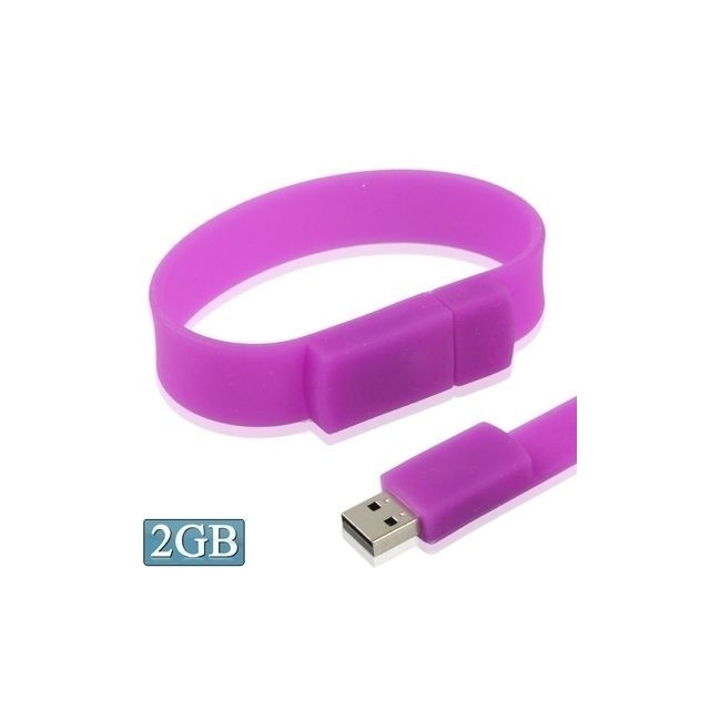 Wewoo - Clé USB Violet Disque Flash USB 2.0 Bracelets Silicon 2 Go Wewoo  - Clés USB 2