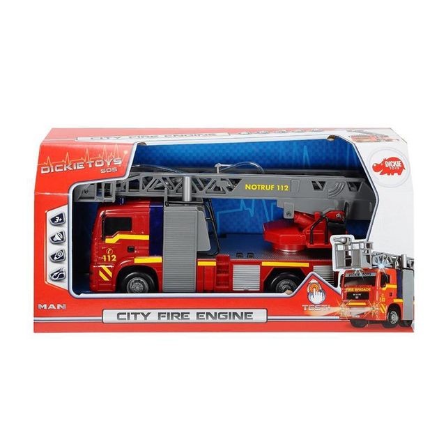 Voitures Dickie Dickie 203715001 Camion de pompier 31 cm - City Fire Engine