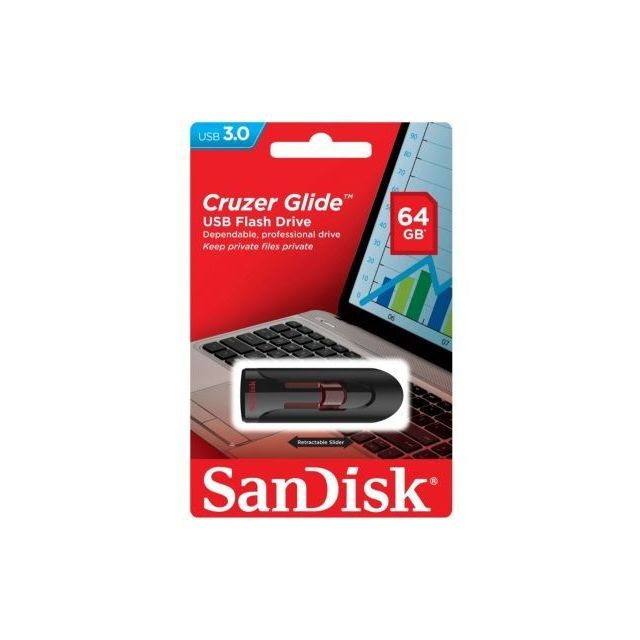 Sandisk - Clé USB sécurisée SANDISK CRUZER Glide Flash Drive 64Go - Sandisk