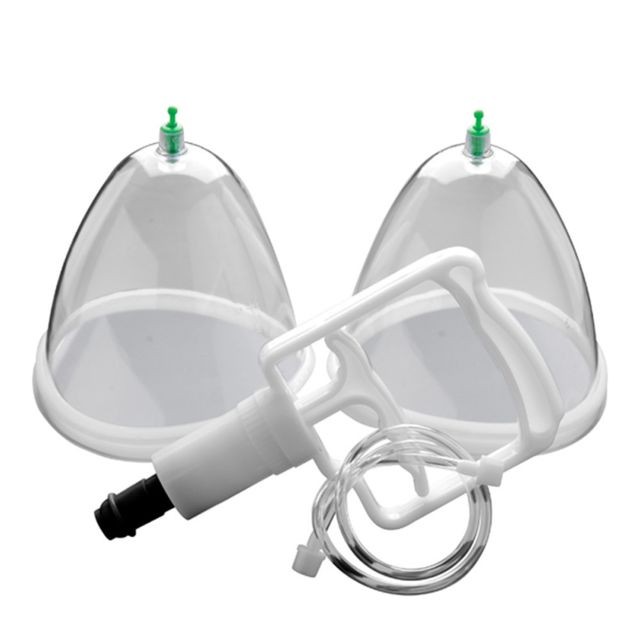 Consommables pour outillage motorisé Generic Pompe d'aspiration d'allaitement de masseur d'élargissement de sein de système de 2 tasses - Clair